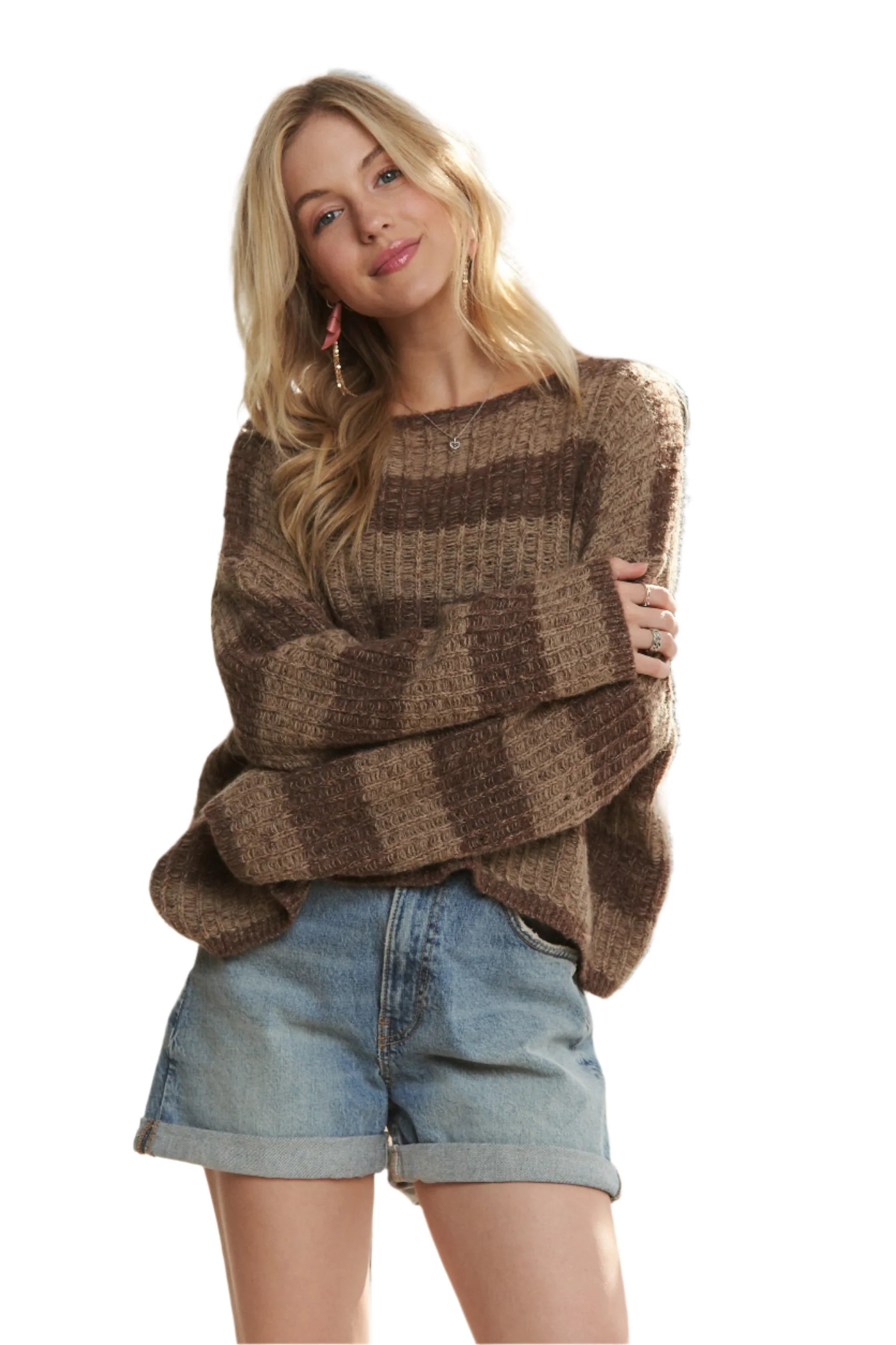 Horizontal Striped Knit Sweater – Classic, Cozy & Textured Style