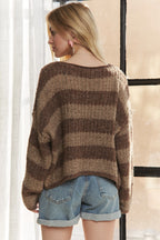 Horizontal Striped Knit Sweater – Classic, Cozy & Textured Style
