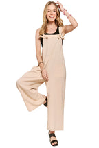 ADORA Knotted Wide Strap Wide Leg Overalls