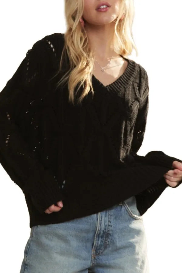Loose Fit V-Neck Knit Top – Cozy, Flattering & Perfect for Everyday Wear