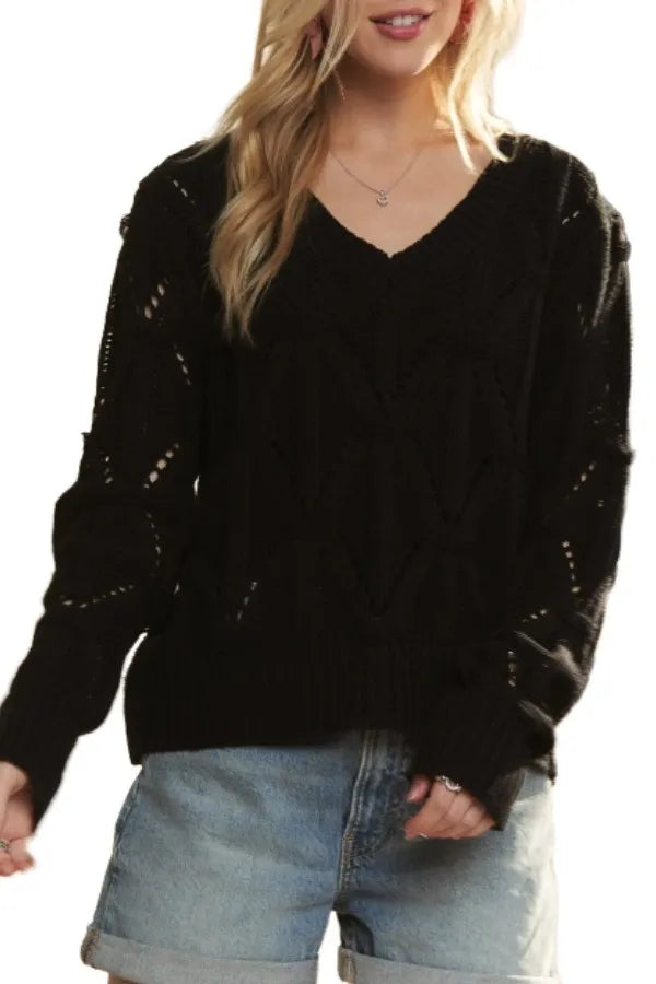 Loose Fit V-Neck Knit Top – Cozy, Flattering & Perfect for Everyday Wear
