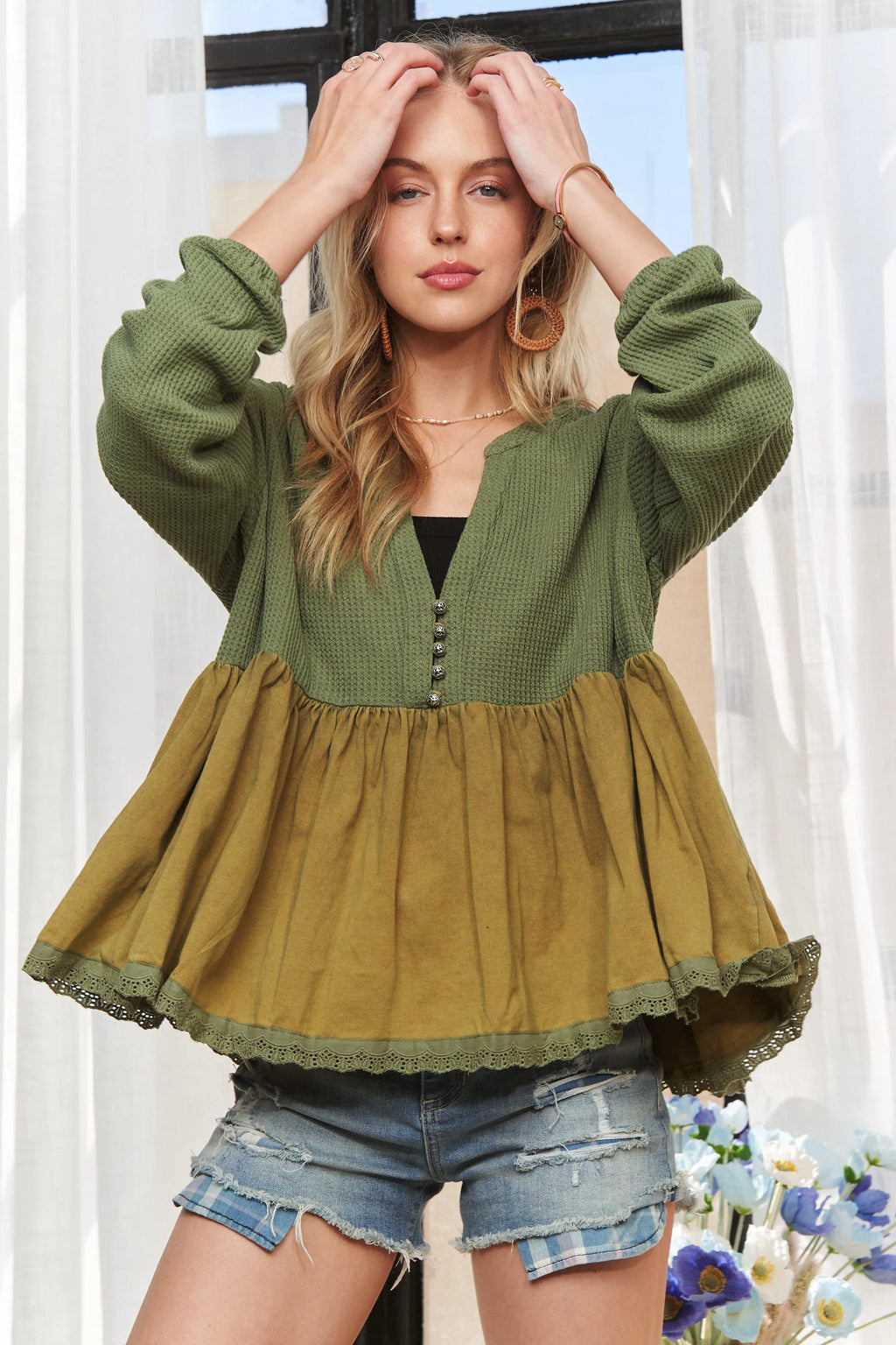 Mineral Washed Babydoll Tunic – Trendy, Relaxed & Flattering Fit