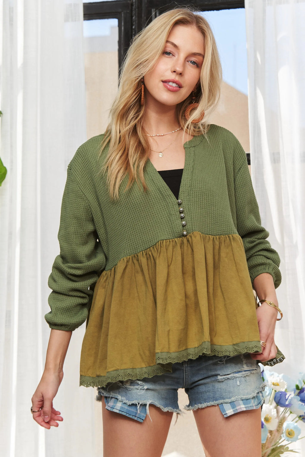 Mineral Washed Babydoll Tunic – Trendy, Relaxed & Flattering Fit
