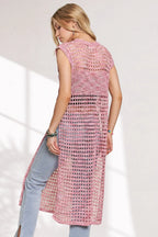 Pink Crochet Tunic – Vibrant Boho Top or Beach Cover-Up