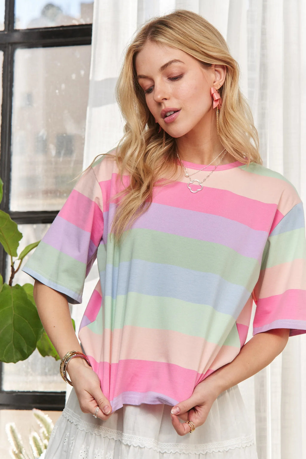 Multi Color Stripe Casual Top – Bright, Fun & Easy Everyday Style