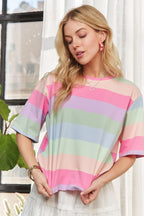 Multi Color Stripe Casual Top – Bright, Fun & Easy Everyday Style