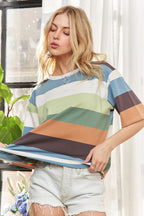 Multi Color Stripe Casual Top – Vibrant Everyday Style Made Easy
