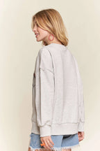 Rhinestone Accent Casual Sweatshirt – Cozy Style with a Sparkle Touch