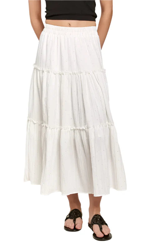 ADORA Rhinestone Accent Tiered Skirt