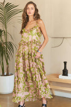 ADORA Ruffled Tiered Scoop Neck Cami Dress