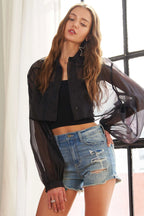 Sheer See-Through Crop Shirt – Bold Layering Top for Trendy Looks