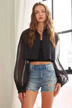 Sheer See-Through Crop Shirt – Bold Layering Top for Trendy Looks