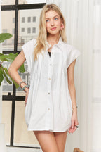 Solid Cap Sleeve Button-Up – Timeless Style for Work or Casual Wear