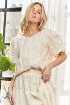 Solid Puff Sleeves Knit Top – Trendy & Feminine Statement Piece