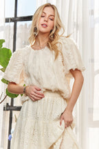Solid Puff Sleeves Knit Top – Trendy & Feminine Statement Piece