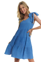 ADORA V-Neck Tie Shoulder Dress