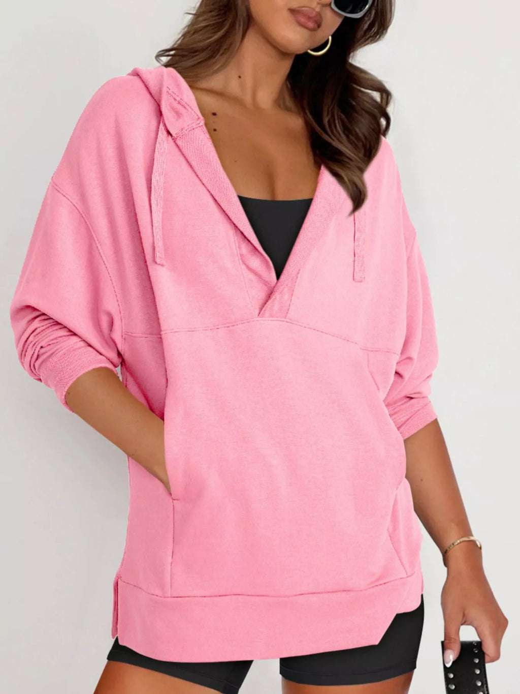 Drawstring Kangaroo Pocket Long Sleeve Hoodie – Cozy Casual Layer