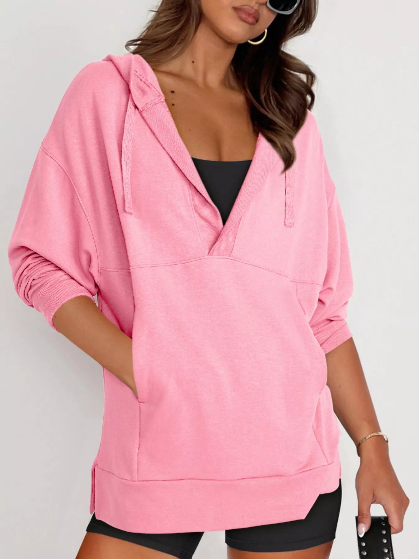 Drawstring Kangaroo Pocket Long Sleeve Hoodie – Cozy Casual Layer