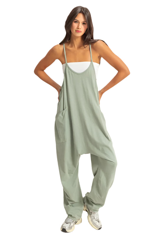 HYFVE Relaxed Fit Mineral Washed Overalls with Pockets