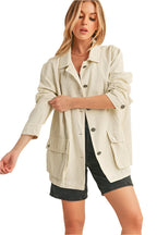 Aemi + Co Seam Detail Button Up Jacket with Pockets