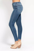 Judy Blue High Rise Button Fly Skinny Jeans – Flattering Trendy Fit