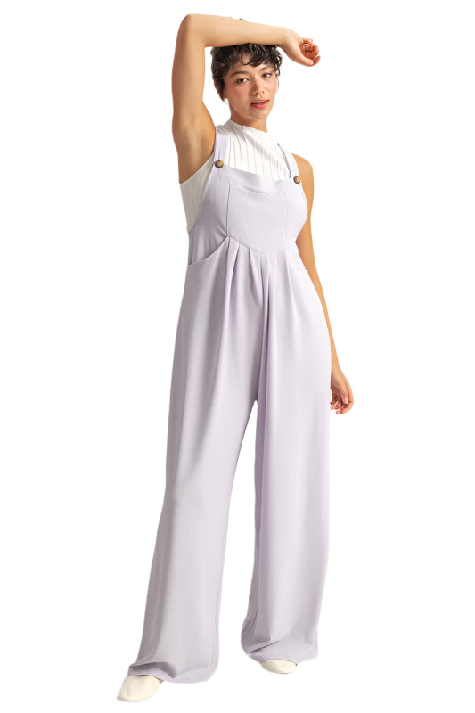 HYFVE Pleated Detail Front Pocket Wide Strap Overalls