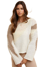 Annie Wear Color Block Drop Shoulder Sweater