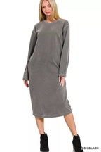 Zenana Soft Fleece Pigment Dye Sweatshirt Dress – Cozy, Relaxed & Stylish