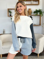 Contrast Drop Shoulder Top & Shorts Set – Trendy, Comfy & Versatile