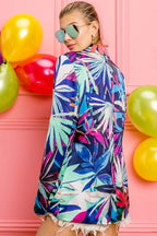 BiBi Thin Satin Tropical Single Blazer