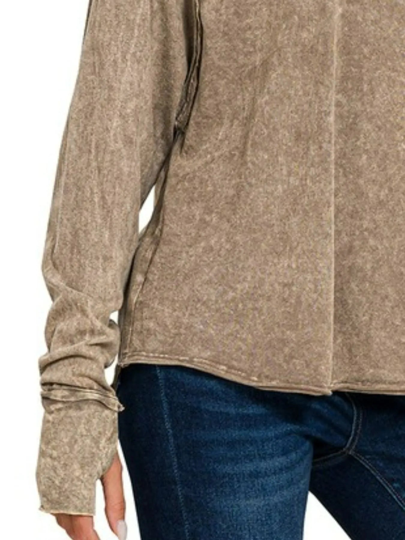 Vintage Mocha Long Sleeve T-Shirt – Relaxed Fit Soft Cotton Comfort