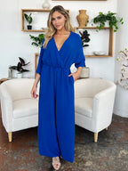 Surplice Wide Leg Jumpsuit with Pockets – Flattering, Chic & Comfy