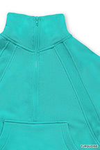 Zenana Fleece Half Zip Sweatshirt – Cozy Kangaroo Pocket Everyday Style