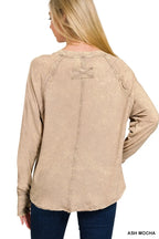 Ash Mocha Raglan Long Sleeve T-Shirt – Soft, Relaxed & Versatile