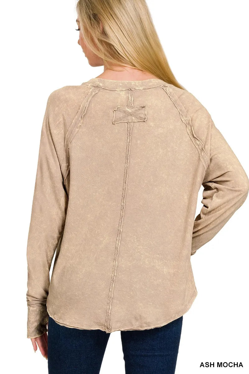 Ash Mocha Raglan Long Sleeve T-Shirt – Soft, Relaxed & Versatile