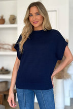 Mock Neck Short Sleeve Sweater – Chic, Cozy & Versatile