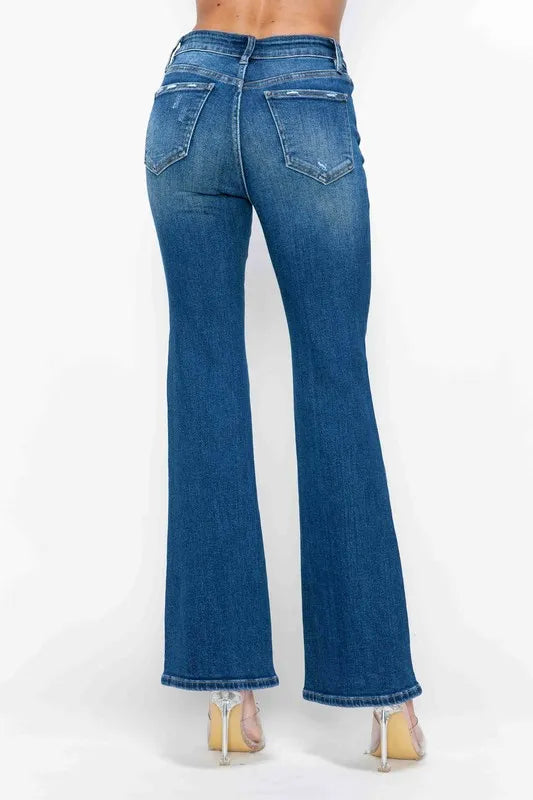 High Rise Bootcut Jeans – Distressed, Flattering & All-Day Comfort