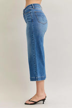 Judy Blue Mid Rise Crop Wide Leg Jeans – Trendy Modern Fit