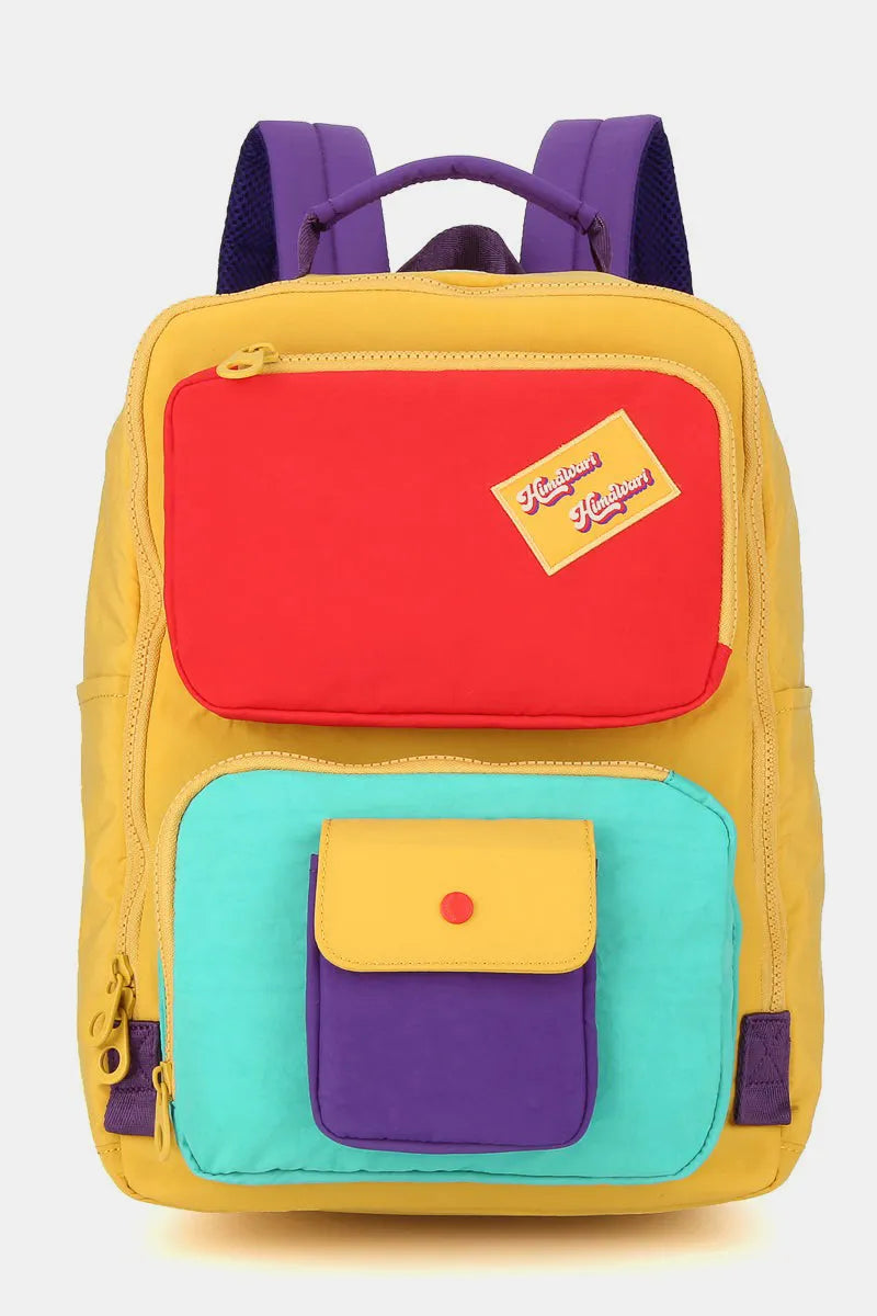 Contrast Nylon Backpack with Handles – Stylish & Versatile Carry Bag