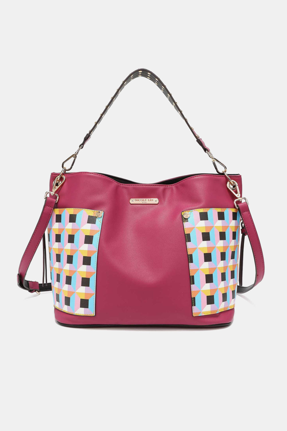 Nicole Lee 3-Piece Bag Set – Shoulder, Crossbody & Heart Coin Pouch