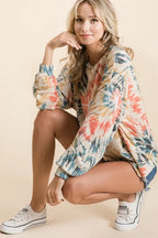 BiBi Tie Dye Print Terry Pullover – Comfy, Casual & Trendy Everyday Wear