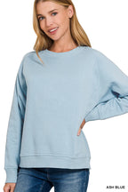 Fleece Raglan Sweatshirt with Ribbed Sides – Cozy & Sporty Style
