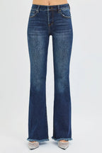 Tummy Control Mid Rise Flare Jeans | Slimming & Stylish Fit