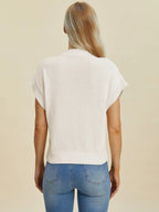 Mock Neck Short Sleeve Sweater – Chic, Cozy & Versatile