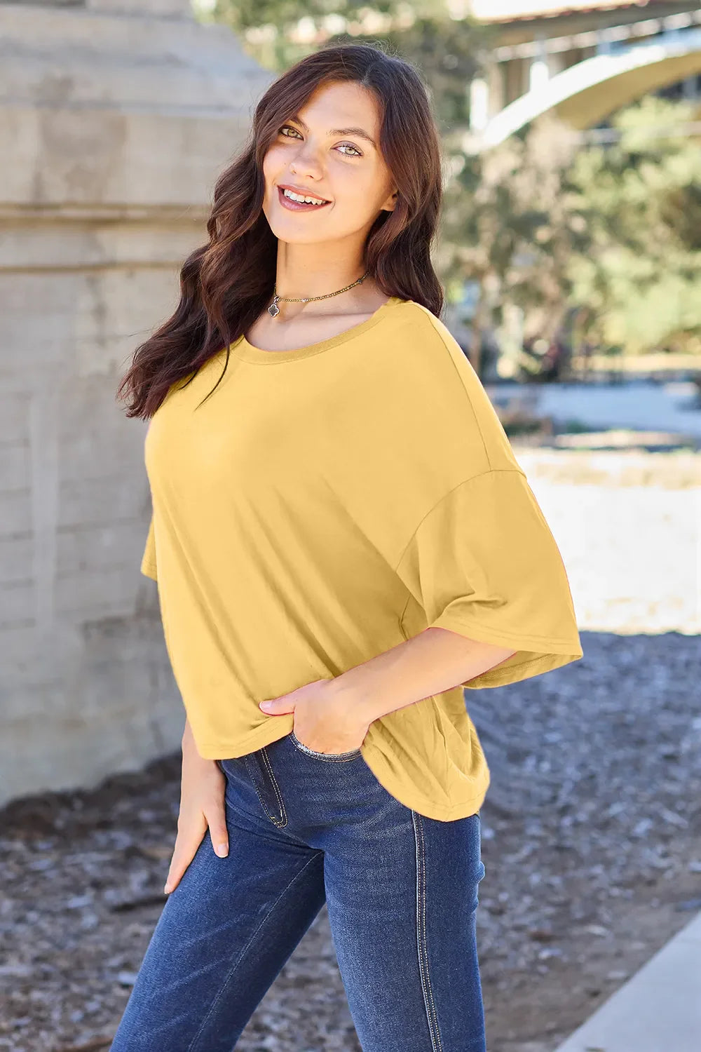Bamboo Drop Shoulder T-Shirt – Soft, Breathable & Relaxed Fit