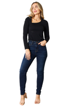 Basic Bae Asymmetrical Neck Long Sleeve Top Stylish Modern Edgy Chic