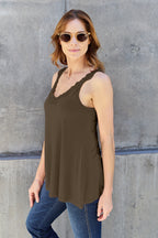 Basic Bae Lace Detail V-Neck Cutout Cami Stylish Trendy Lightweight Summer Top