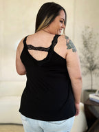 Basic Bae Lace Detail V-Neck Cutout Cami Stylish Trendy Lightweight Summer Top