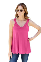 Basic Bae Lace Detail V-Neck Cutout Cami Stylish Trendy Lightweight Summer Top