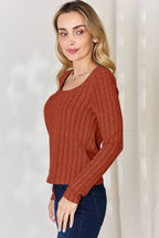 Basic Bae Ribbed Long Sleeve T-Shirt Stylish Comfortable Casual Slim Fit Top